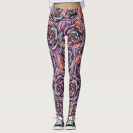 Farbige Rose Blume Leggings