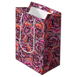 Farbige Rose Blume Mittlere Geschenktüte
