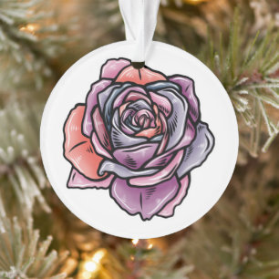 Farbige Rose Blume Ornament