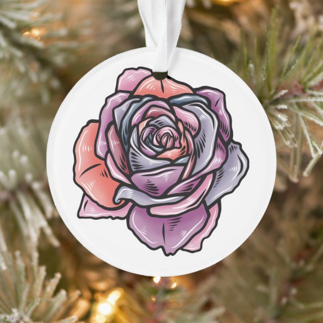 Farbige Rose Blume Ornament (Baum)