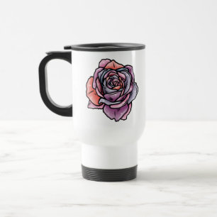 Farbige Rose Blume Reisebecher
