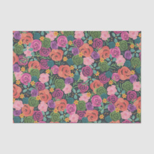 Farbige Rose Blume Seidenpapier