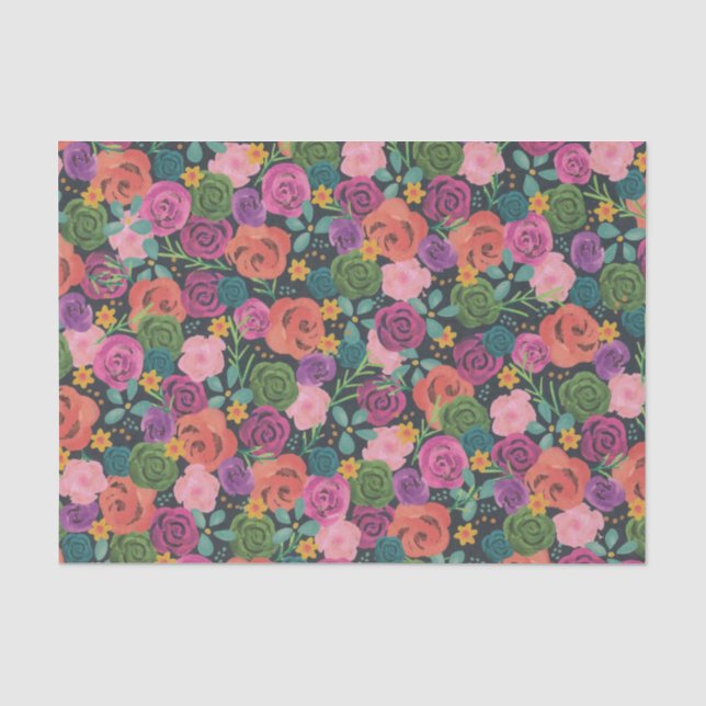 Farbige Rose Blume Seidenpapier (Vorderseite)