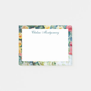 Farbige Rose Farbenfrohe Wasserfarbe Personalisier Post-it Klebezettel
