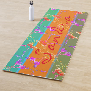 Farbige Rose hört mit ihrem Namen Yogamatte