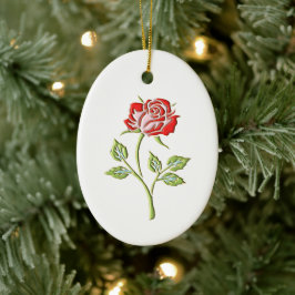 Farbige Rose Keramik Ornament