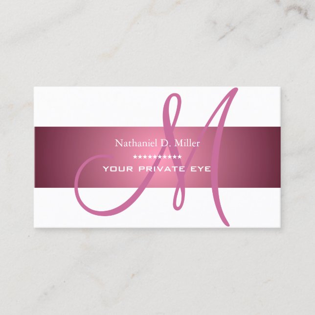 Farbige Rose Monogramm/DIY-Hintergrundfarbe Visitenkarte (Vorderseite)