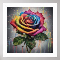 Farbige Rose Poster