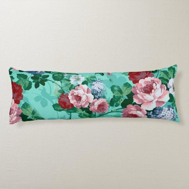 Farbige Rose und Blume Seitenschläferkissen (Rückseite)