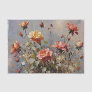 Farbige Rose Wasserfarben-Decoupage Seidenpapier