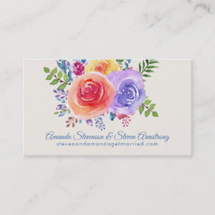 Farbige Rose Webseite für Hochzeiten von Wasserfar Visitenkarte