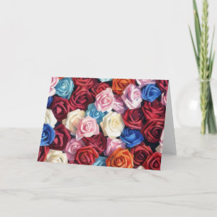 Farbige Rosen Aquarell-Kunst-Notizkarte Karte
