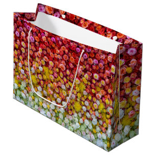 Farbige Rosen und Chrysanthemen Blumenverlauf Große Geschenktüte