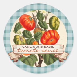 Farbige rote Tomatenkonservenmarke Runder Aufkleber