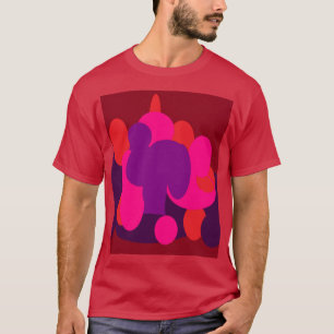 Farbige Rotwein lila Muster T-Shirt