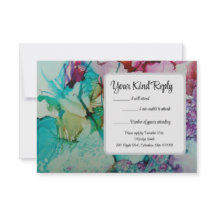 Farbige RSVP-Karte für Wasserfarbenprägung