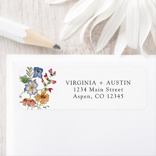 Farbige Rücksendeadresse (Colorful Floral Return Address Label by Painted Paperie
)