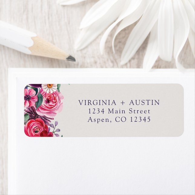 Farbige Rücksendeadresse (Colorful Floral Return Address Label by Painted Paperie
)