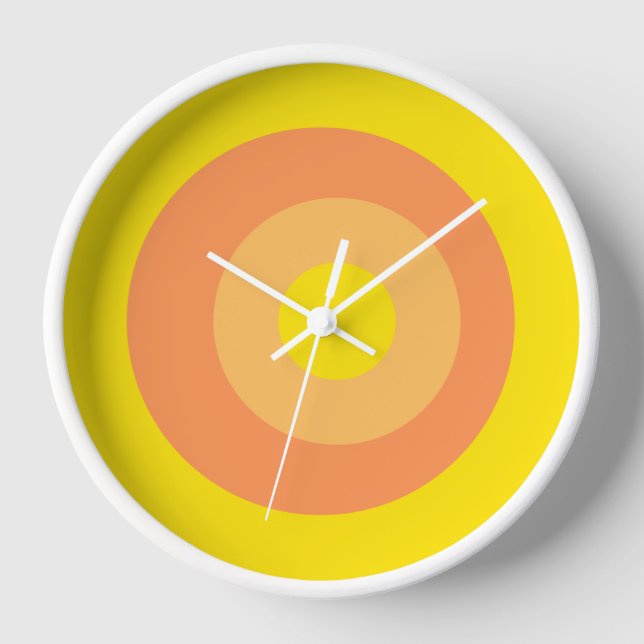 Farbige, runde gelbe Orangensäulenuhr Uhr (Vorderseite)