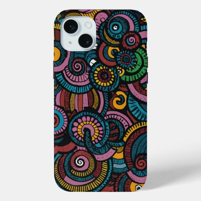 Farbige Rundformen iPhone Cover Muster (Rückseite)