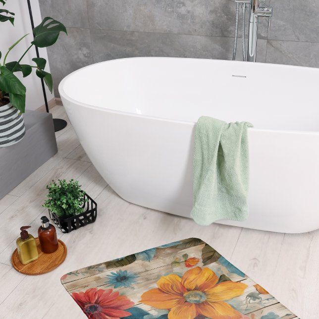 Farbige rustikale Blume Badematte (Von Creator hochgeladen)