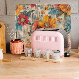 Farbige Rustikale Blume Glasschneidebrett Schneidebrett