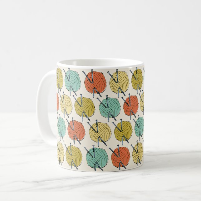Farbige Säcke aus Garnwolle Kaffeetasse (Vorderseite Links)