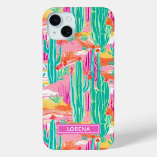 Farbige Saguaro-Kakteen personalisiert Case-Mate iPhone Hülle