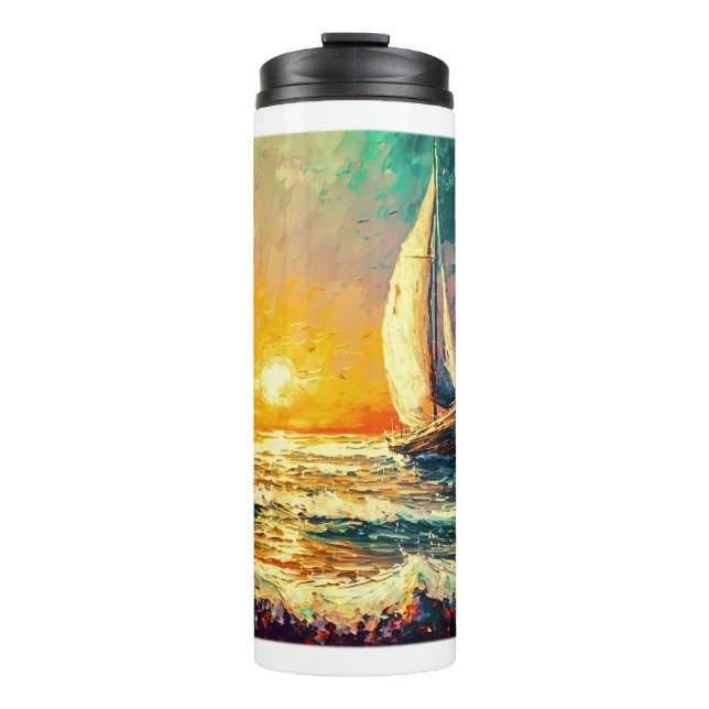 Farbige Sailboat Thermal Tumbler Thermosbecher (Vorderseite)