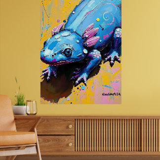 Farbige Salamander-Wandkunst – Gefährdete Amphibie Poster