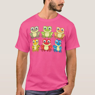 Farbige Sammlung von Fröschen T-Shirt