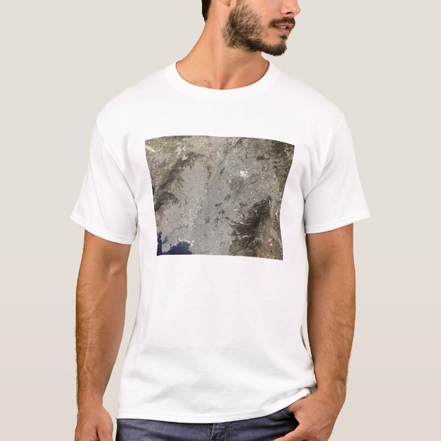 Farbige Satellitenansicht des zentralen Athen T-Shirt (Vorderseite)