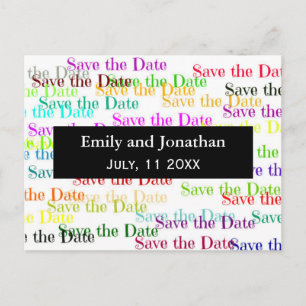 Farbige "Save the Date" mit Foto - Postkarte