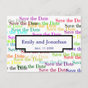 Farbige "Save the Date" mit Foto - Postkarte