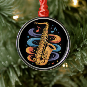 Farbige Saxophon-Musik-Flow-Jazz-Instrument Ornament Aus Metall