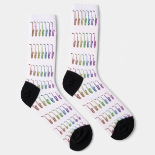 Farbige Saxophon Regenbogen  Socken