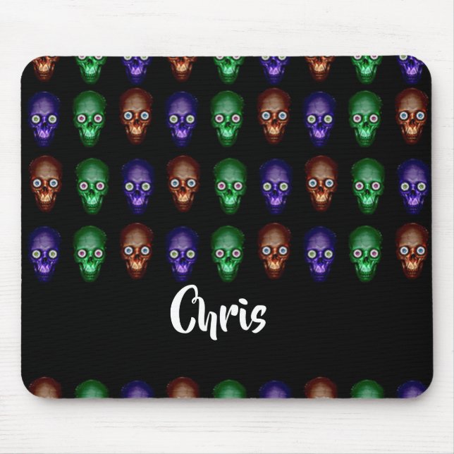 Farbige Schädelköpfe Mousepad (Vorne)