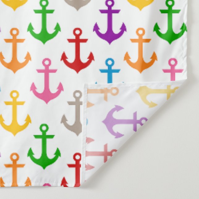 Farbige Schiff-Anker-Design Weiß  Wandteppich (Detail)