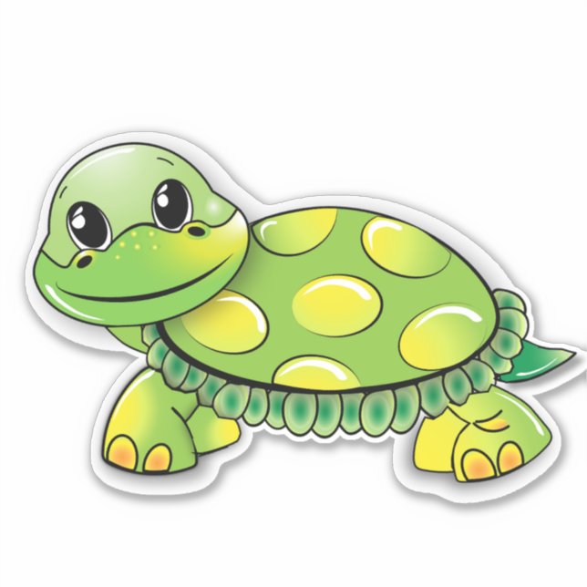 Farbige Schildkrötenkleber Aufkleber (Vorderseite)