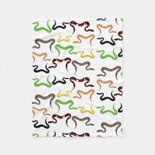 Farbige Schlangen Python Reptile Muster Fleecedecke