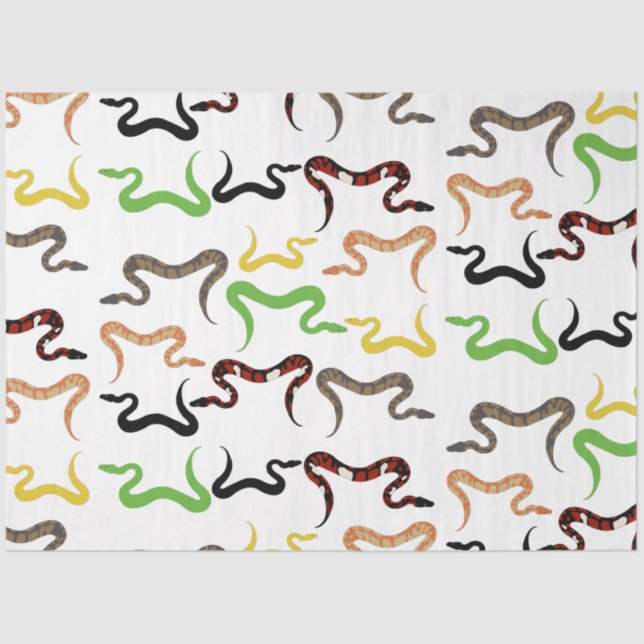 Farbige Schlangen Python Reptile Muster Seidenpapier (Vorderseite)