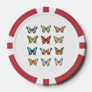 Farbige Schmetterling-Pokerchips Pokerchips