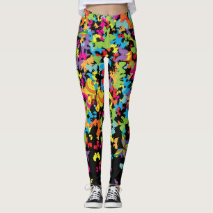 Farbige Schmetterlinge 01.bw Black BG Leggings
