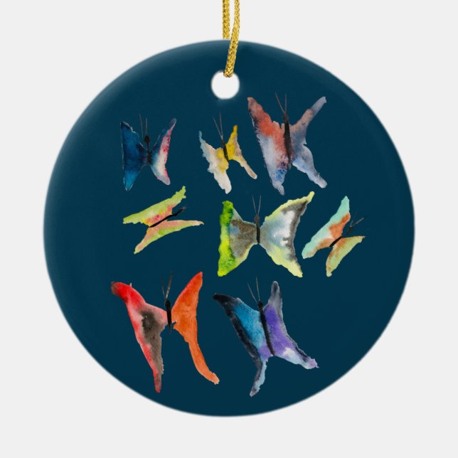 Farbige Schmetterlinge Keramik Keramik Ornament (Vorne)