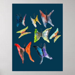 Farbige Schmetterlinge Poster