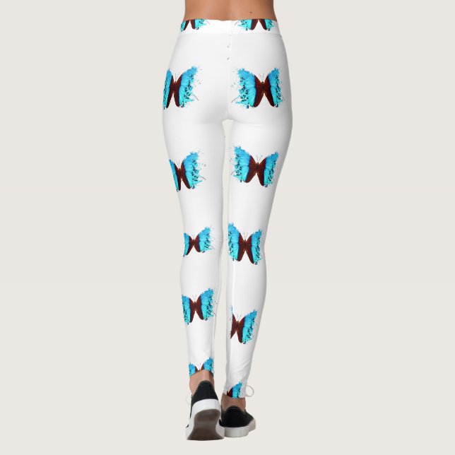 Farbige Schmetterlingsdruckerei Leggings (Rückseite)