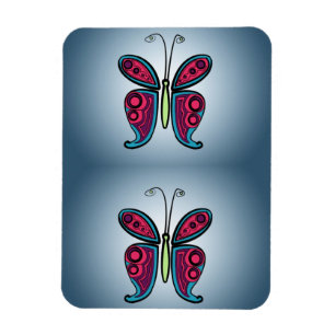 Farbige Schmetterlingsillustration Magnet