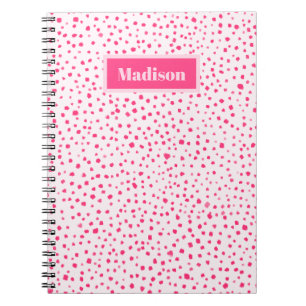 Farbige Schmuckdots Preppy Hot Pink Personalisiert Notizblock