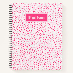 Farbige Schmuckdots Preppy Hot Pink Personalisiert Notizbuch