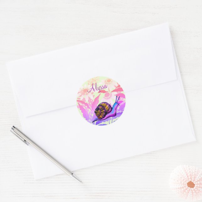farbige Schnecke Runder Aufkleber (Umschlag)